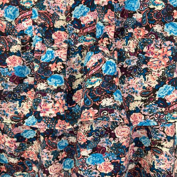 NWOT J. CREW Dress 00 Floral Ruffle Tiered Puff Long Sleeve Knee Zip - Picture 5 of 10